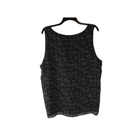 Added Dimensions Womens Top Black Lined Sleeveless Geometric Blouse Size 4X Plus - Picture 2 of 12